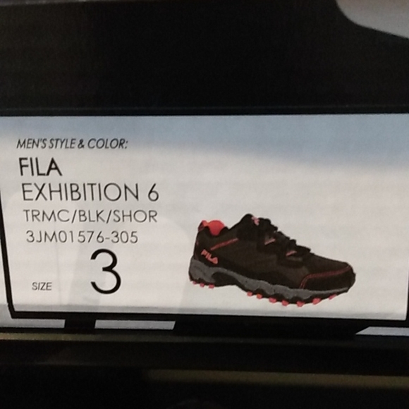 Kids school shoe FILA Exhibition 6 TRMC/BLK/SHOR, Sz 3 - Picture 6 of 7